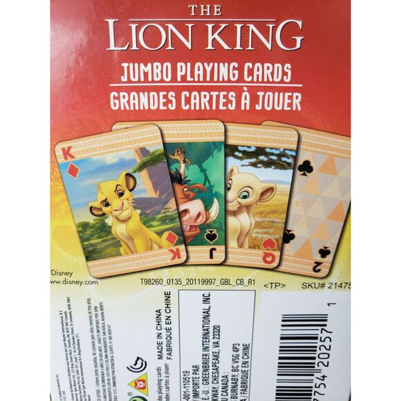 Disney The Lion King Jumbo Playing Cards for Kids - Picture 5 of 5